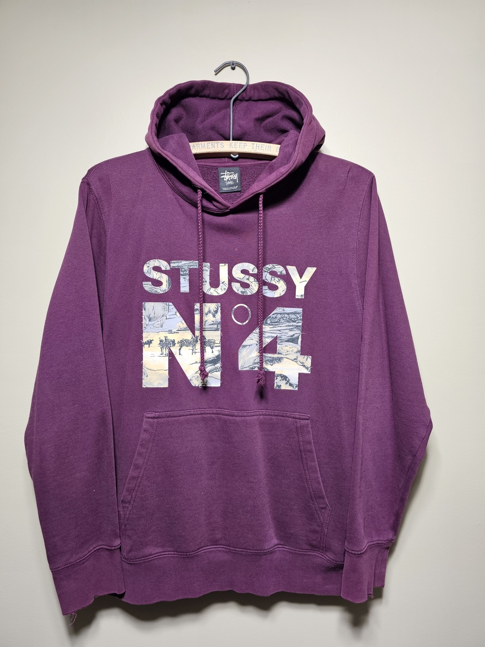 Stussy Hoodie Purple N°4 Pullover Hoodie Size Small